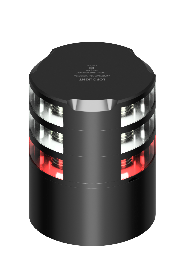 3nm 360° Red + 360° White, Double, black anodized